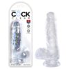 King Cock 6 Inch Dildo w/Balls Clear