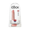 King Cock 6in Dildo w/Balls Beige, Pipedream