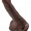 King Cock 6in Dildo w/Balls Brown, Pipedream