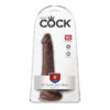 King Cock 6in Dildo w/Balls Brown, Pipedream