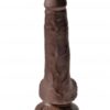 King Cock 6in Dildo w/Balls Brown, Pipedream