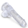 King Cock 6in Dildo w/Balls Clear, Pipedream