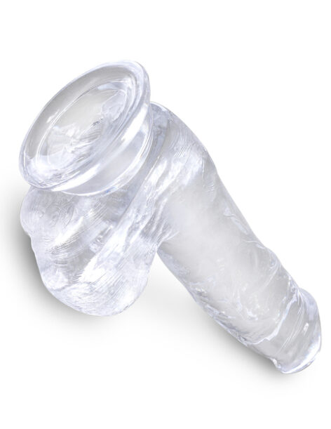 King Cock 6in Dildo w/Balls Clear, Pipedream
