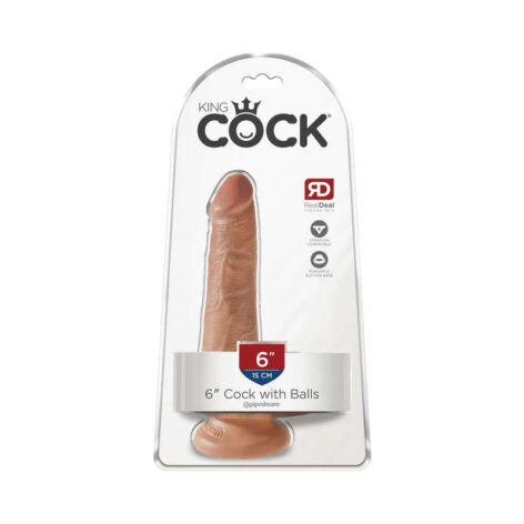 King Cock 6in Dildo w/Balls Tan, Pipedream