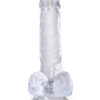 King Cock 6in Dildo w/Balls Clear, Pipedream