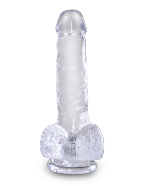 King Cock 6in Dildo w/Balls Clear, Pipedream