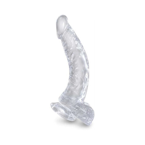 King Cock 7.5in Dildo w/Balls Clear Curved, Pipedream