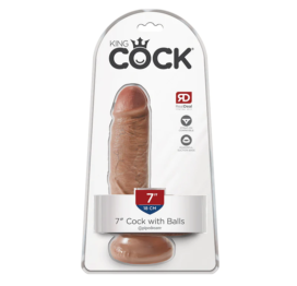 King Cock 7in Dildo w/Balls Tan, Pipedream