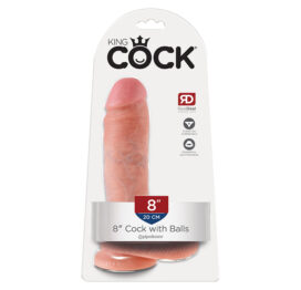 King Cock 8in Dildo w/Balls Beige, Pipedream