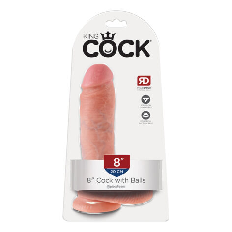 King Cock 8in Dildo w/Balls Beige, Pipedream