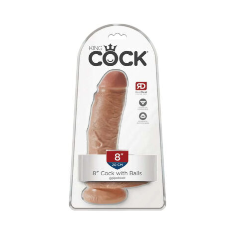 King Cock 8in Dildo w/Balls Tan, Pipedream