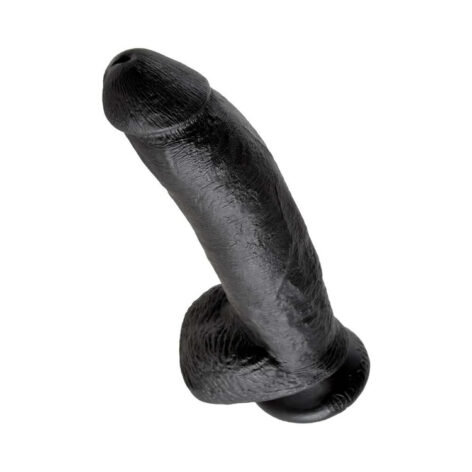 King Cock 9in Dildo w/Balls Black, Pipedream