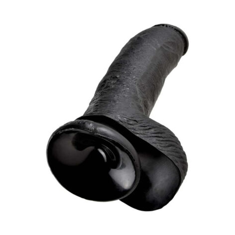 King Cock 9in Dildo w/Balls Black, Pipedream