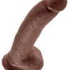 King Cock 9in Dildo w/Balls Brown, Pipedream