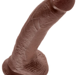 King Cock 9in Dildo w/Balls Brown, Pipedream