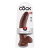 King Cock 9in Dildo w/Balls Brown, Pipedream