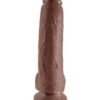 King Cock 9in Dildo w/Balls Brown, Pipedream