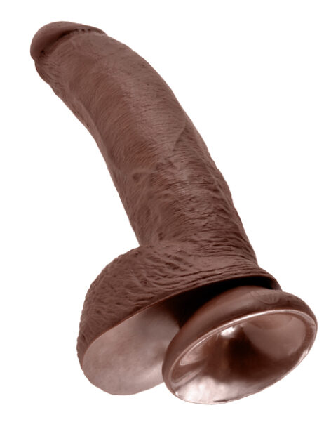 King Cock 9in Dildo w/Balls Brown, Pipedream