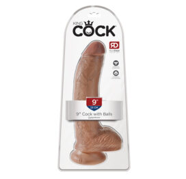 King Cock 9in Dildo w/Balls Tan, Pipedream