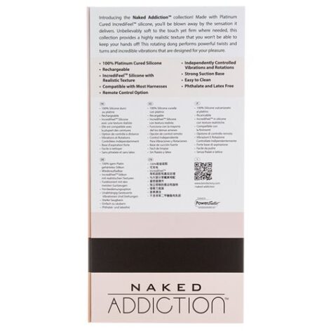 Naked Addiction 7" Dildo Rotating Vibe w/Balls Vanilla, BMS