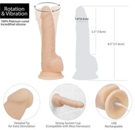 Naked Addiction 8in Rotating & Vibrating Dong