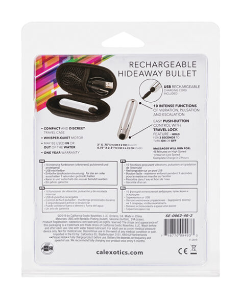 Rechargeable Hideaway Bullet Vibrator Silver