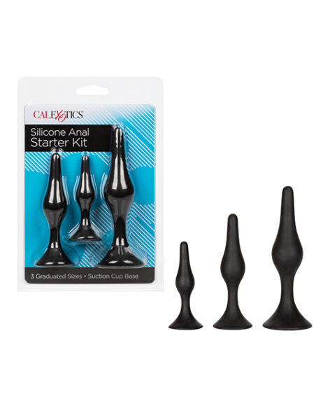 Silicone Anal Starter Kit 3pc Black, CalExotics