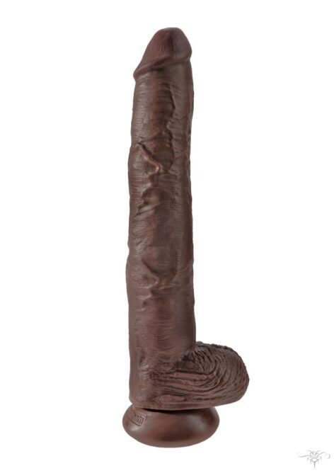 King Cock 14 Inch Dildo w/Balls Brown