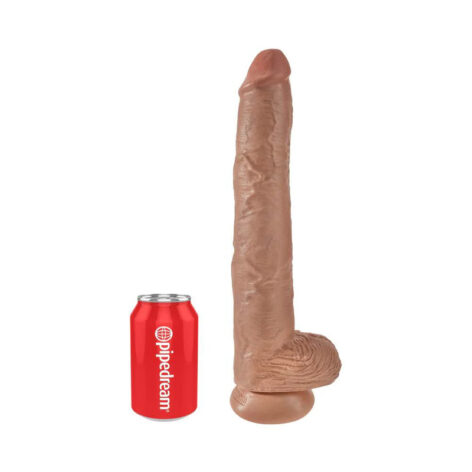 King Cock 14in Dildo w/Balls Tan, Pipedream