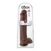 King Cock 15in Dildo w/Balls Brown, Pipedream