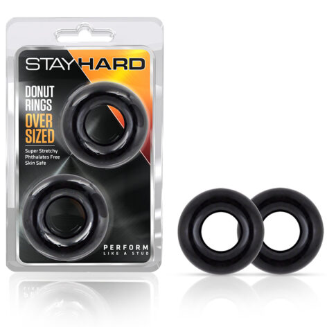 Stay Hard Donut Rings Oversized 2 Pack Black