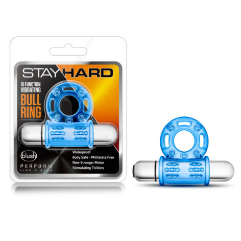 Stay Hard Vibrating Bull Ring 10 Function Blue