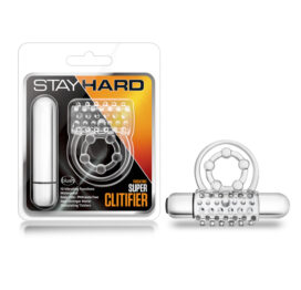 Stay Hard Vibrating Super Clitifier C-Ring Clear