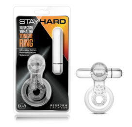 Stay Hard Vibrating Tongue Ring 10 Function Clear