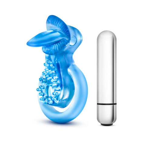 Stay Hard Vibrating Tongue Ring Blue, Blush