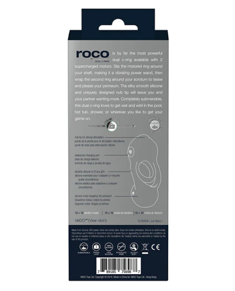 VeDO Roco Dual Vibrating C Ring Rechargeable Black
