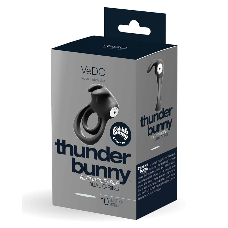 FRISKY BUNNY VIBRATING RING- BLACK PEARL VEDO main image 1