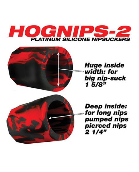 HogNips-2 Nipple Suckers Red/Black, OxBalls