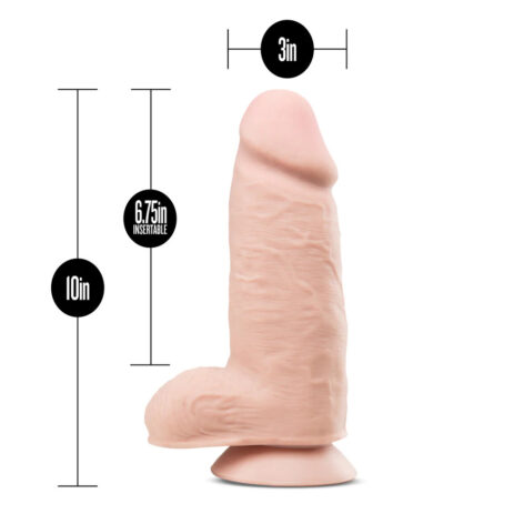 2.75 Pounder Dildo Au Naturel 10in w/Balls Vanilla