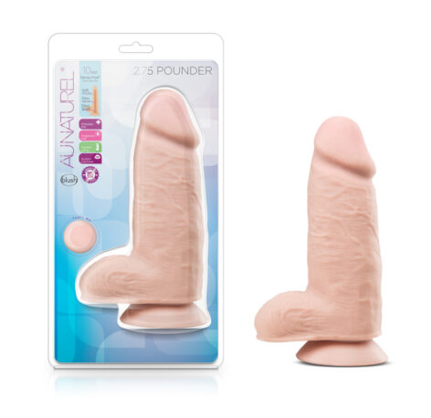 2.75 Pounder Dildo Au Naturel 10in w/Balls Vanilla