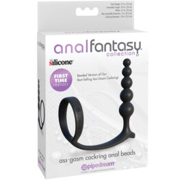Ass-Gasm Cockring Anal Beads Black, Pipedream