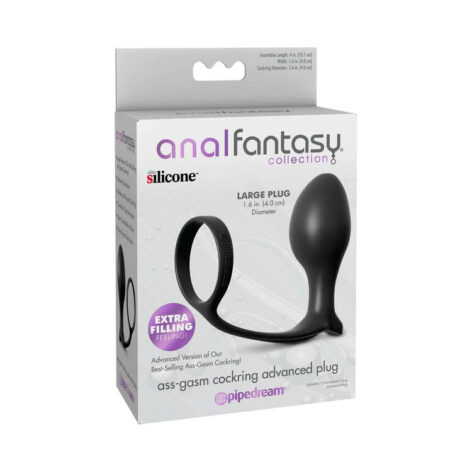 AssGasm Cockring Advanced Plug Large Black, Pipedream