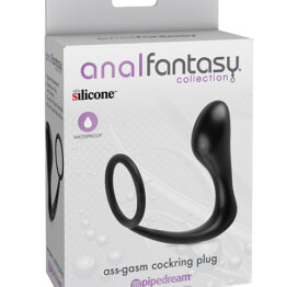 AssGasm Cockring Plug Black, Anal Fantasy, Pipedream