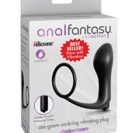 AssGasm Cockring Vibrating Plug Black, Pipedream