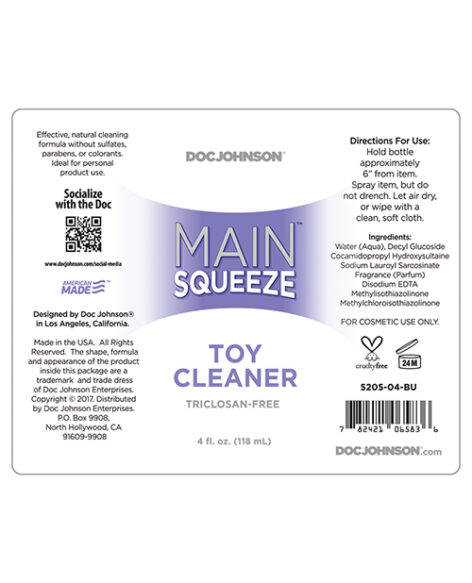 Main Squeeze Toy Cleaner 4oz, Doc Johnson