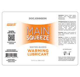 Main Squeeze Warming Water Based Lubricant 3.4oz