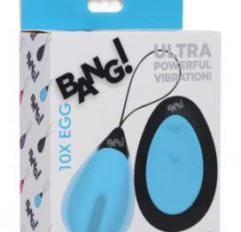 Bang! 10X Vibrating Silicone Egg w/Remote Blue