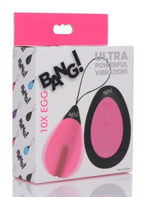 Bang! 10X Vibrating Silicone Egg w/Remote Pink