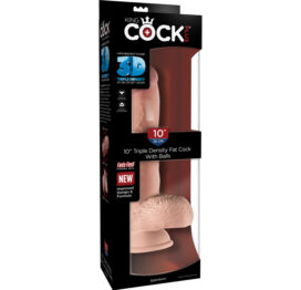 King Cock Plus 10in Triple Density Fat w/Balls Beige