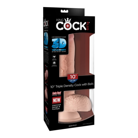 King Cock Plus 10in Triple Density w/Balls Beige